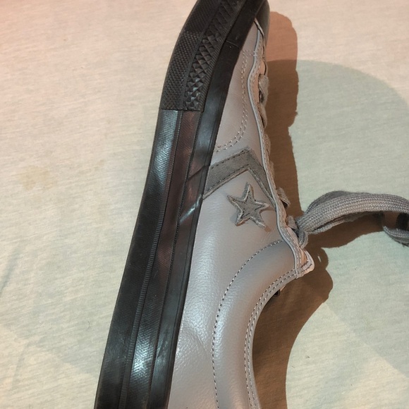 Gray and Black Converse Star Player 76 Leather Sneakers - Picture 13 of 16